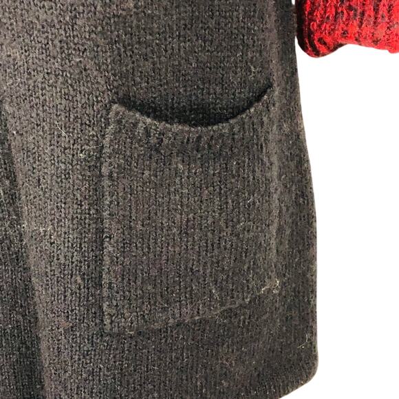 Style & Co Red Black Tunic Sweater and Scarf V Neckline Front Patch Pockets - Picture 11 of 16